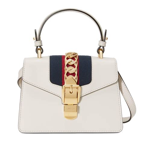 White Leather Sylvie Mini Bag 